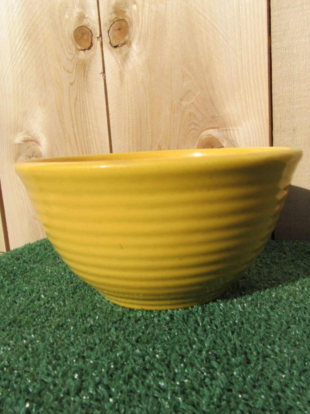 Vintage Bauer Pottery Yellow Ringware 7 3/4" Wide x 4" Tall Mixing Bowl #14 MCM